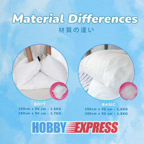 Hobby Express 150x50cm Long Dakimakura Cotton Inner Pillow White Rectangle Cushion Bedroom Accessories Home Interior Body Pillow